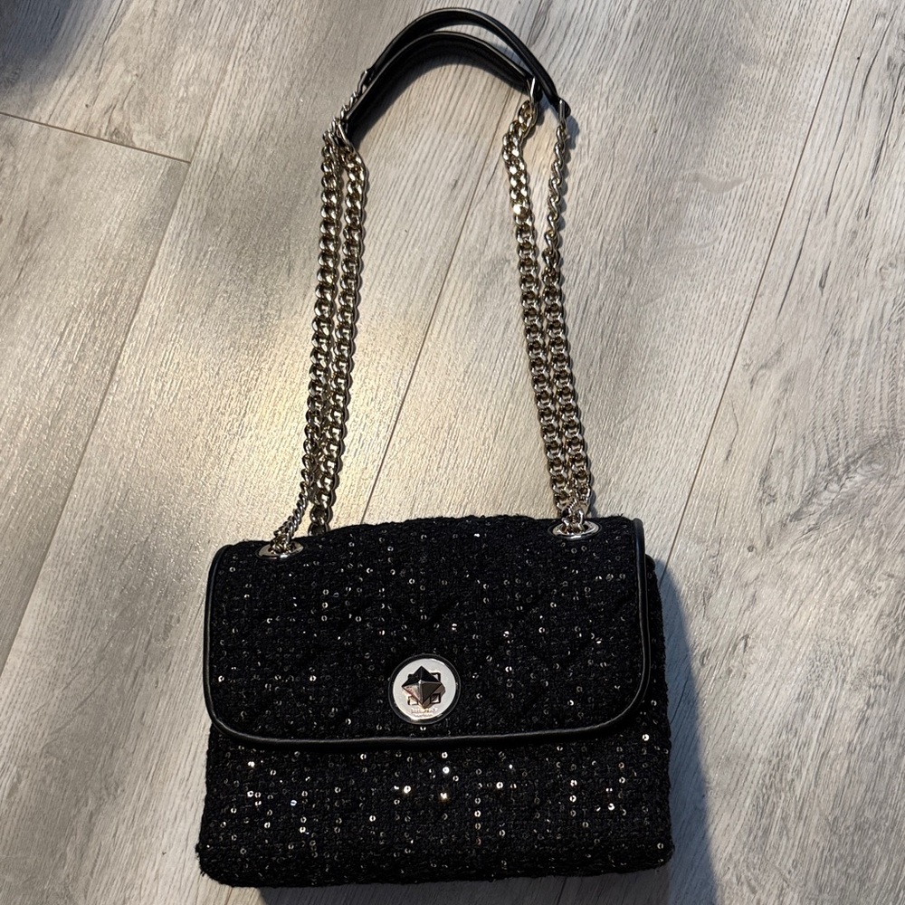 Kate Spade sparkle 2 way versatile strap bag gold hardware